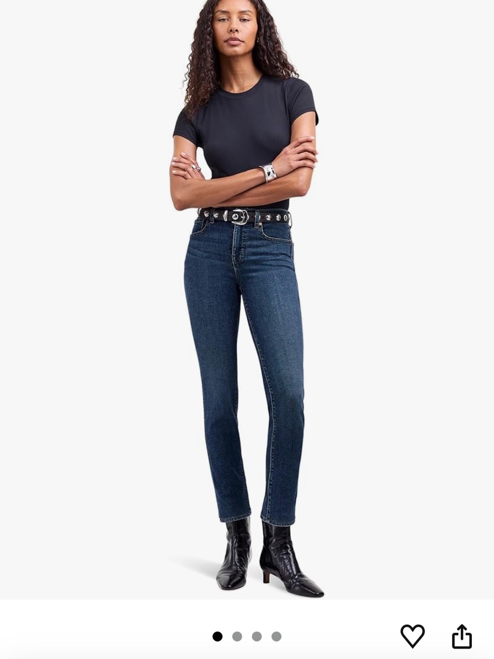Madewell Midrise Stovepipe Straight Leg Jeans in Deming Wash
